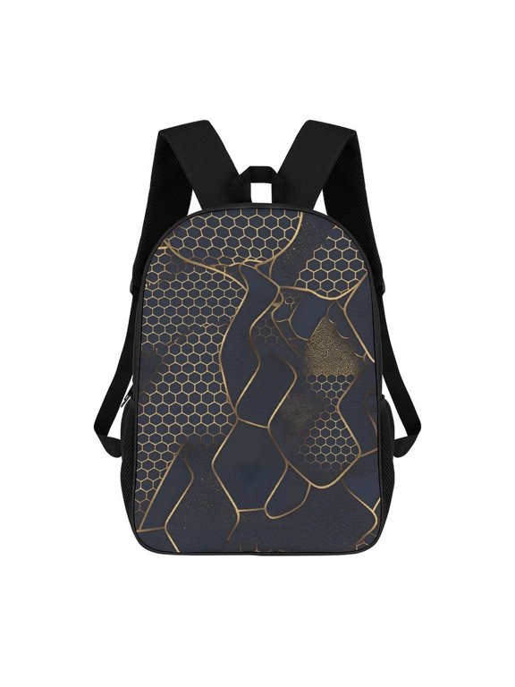 17in To Basic Backpack Scalability Good Wrinkle Resistance Adjustable Shoulder Straps Versatility Snake Skin Print Style DoderBlue_1