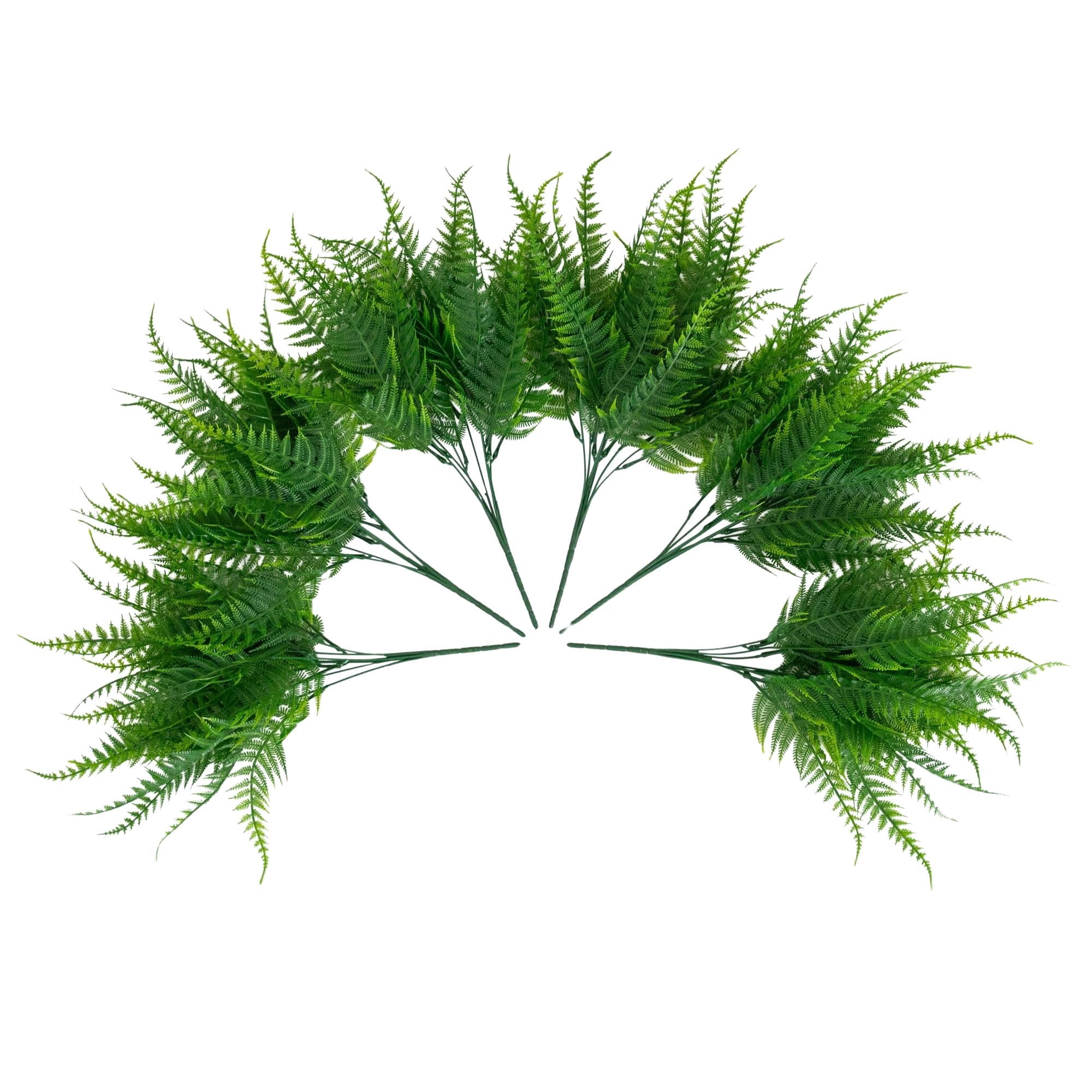17in. UV Resistant Artificial Fern Bush (Indoor/Outdoor) - Set of 6