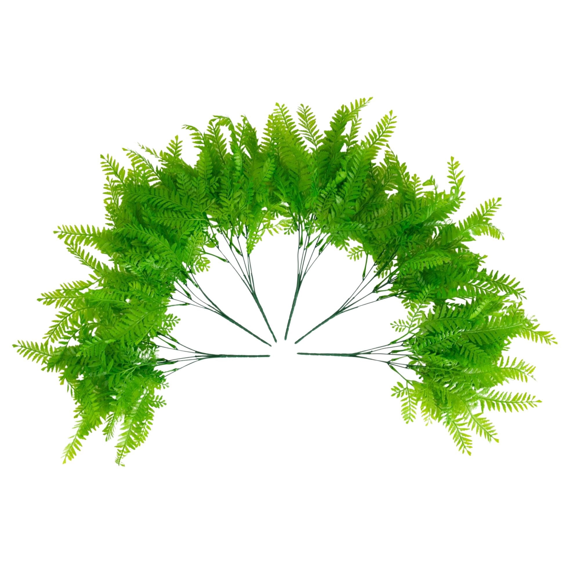 17in. UV Resistant Artificial Vibrant Fern Bush (Indoor/Outdoor) - Set of 6
