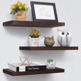 thumbnail image 1 of 17inch 3 Pcs Solid Wood Wall Mounted Floating Shelves for Bedroom Bathroom Living Room, 1 of 5