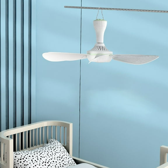 17inch Portable Ceiling Fan with Switch, Plug in Ceiling Fan Hanging Fan for Gazebo Camping RV Tent Home Room Outdoor Indoor