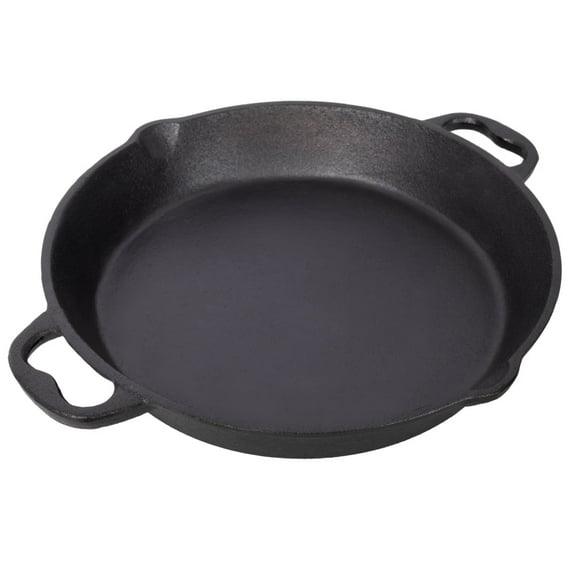 Pre-Seasoned Cast Iron Skillet Frying Pan with Dual Assist Handles, Heavy-Duty Cast Iron Cookware, Oven Safe, Grill, Stovetop & Induction Compatible