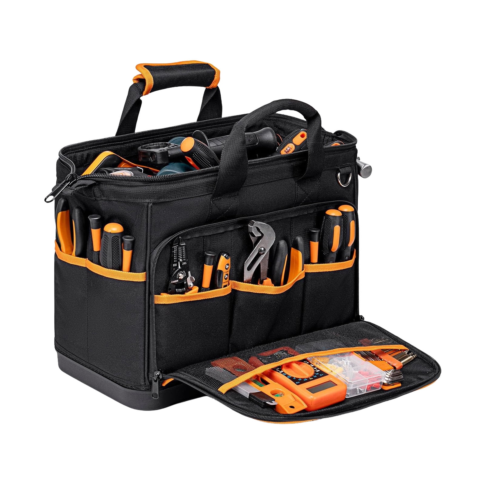 17inch Wide Mouth Tool Bag Large Capacity Tool Bags for Men Portable Home Organization Storage Handbag for Screwdriver