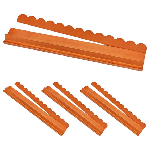 17inch Wooden Mahjong Tiles Holder Rack With Pusher and Wavy Shape Design Convenient Mahjong Stand Ruller