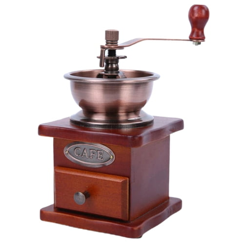 17ml Coffee Grinder Durable Antique Easy to Operate Classical Manual Hand-crank Wooden Bean Grinding Machine for Home