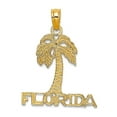 thumbnail image 1 of 17mm 14k Gold Florida Under Palm Tree Flat Charm Pendant Necklace for Women, 1 of 2