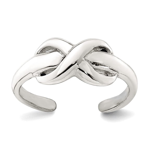 17mm 925 Sterling Silver Polished Infinity Adjustable toe ring toe ring for Women - 1.5 Grams