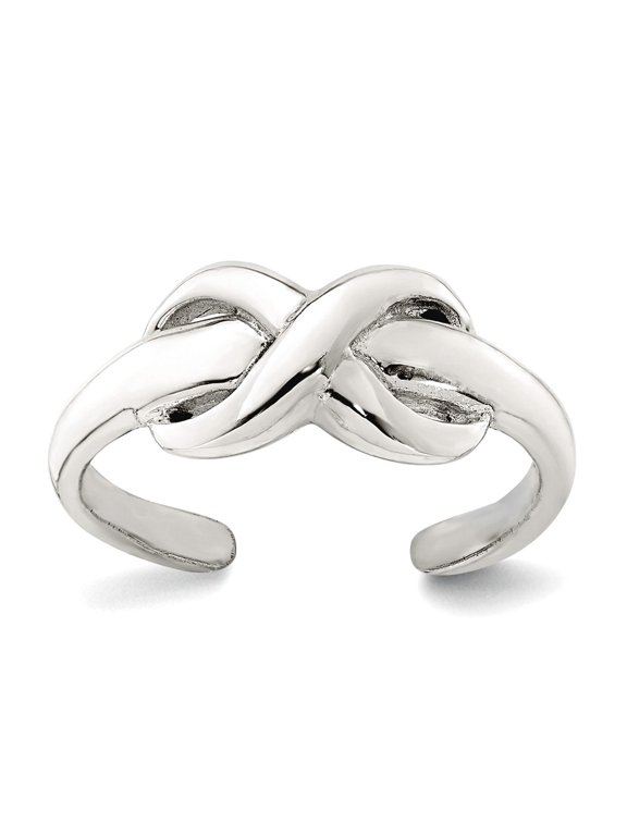 17mm 925 Sterling Silver Polished Infinity Adjustable toe ring toe ring for Women - 1.5 Grams
