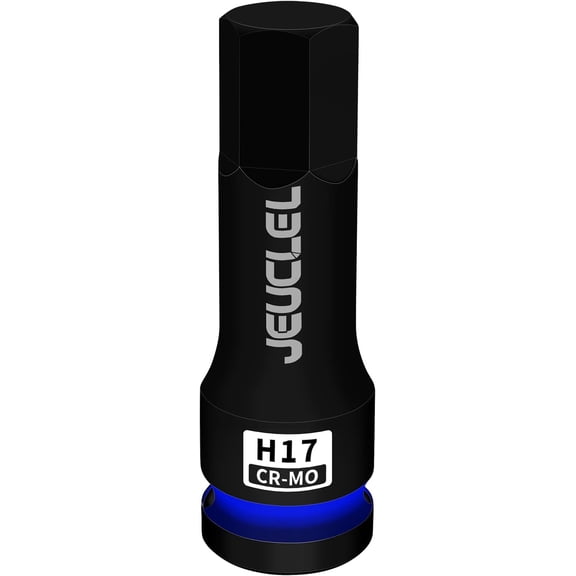 17mm Hex Impact Bit Socket, H17 1/2-Inch Drive Allen Cr-Mo Steel Lengthen Screwdriver Adapter for Electric Ratchet Wrenches Fastening Screws