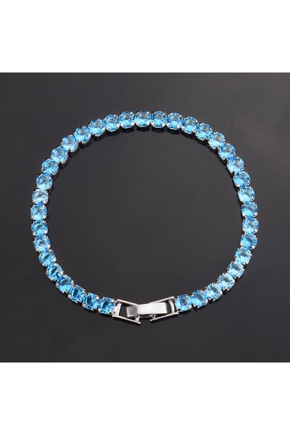 17mm Round Cut Diamond Tennis Chain Tennis Bracelet Necklace, Real Gold Rhodium Plated Iced Out Prong Setting