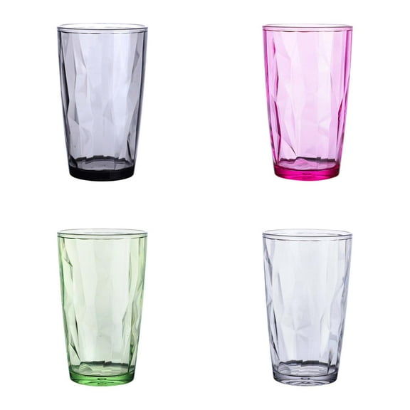 Drinking Glasses 17oz, Colorful Acrylic Reusable Cups, Shatterproof Water Tumblers for Indoor Outdoor Use, Top-Rack Dishwasher Safe Barware for Home Dining Camping Restaurant