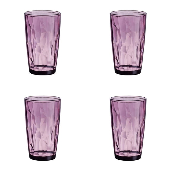 17oz Acrylic Drinking Glasses Set, Unbreakable Reusable Tumblers, BPA-Free Dishwasher Safe Cups for Water Juice Soda, Stackable Drinkware for Home Restaurant Outdoor Party