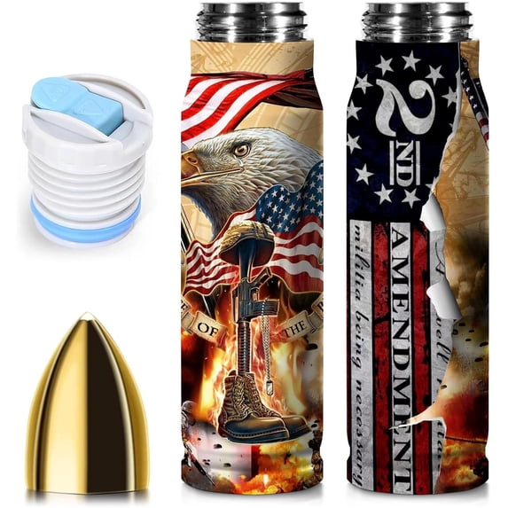 17oz Bullet Tumbler | Gifts for Dad Father Husband from Daughter Son Wife 2nd Amendment