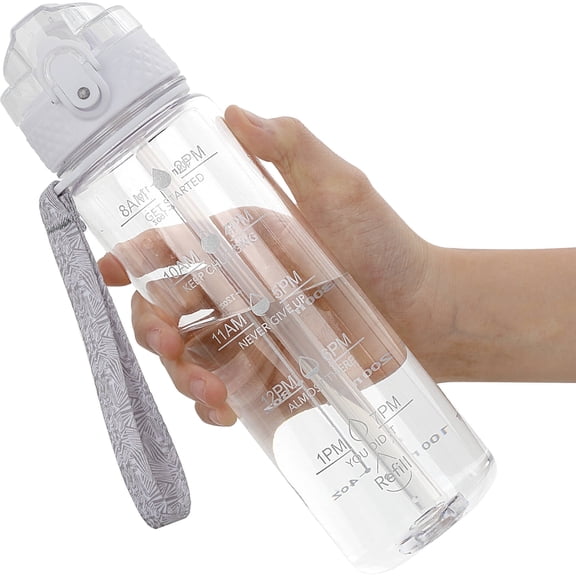 Oldley Transparent Tritan Kids Bottle – 17oz Straw Water Bottle with One-Hand Open Button, Lockable Leak-Proof Lid, Ideal for Daily Hydration