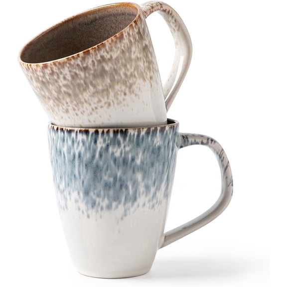 MONITO 17oz Coffee Mugs Set of 2, Large Ceramic Coffee Mugs,Stoneware Modern Coffee Mugs Set with handle for Tea/Latte/Cappuccino/Milk/Cocoa