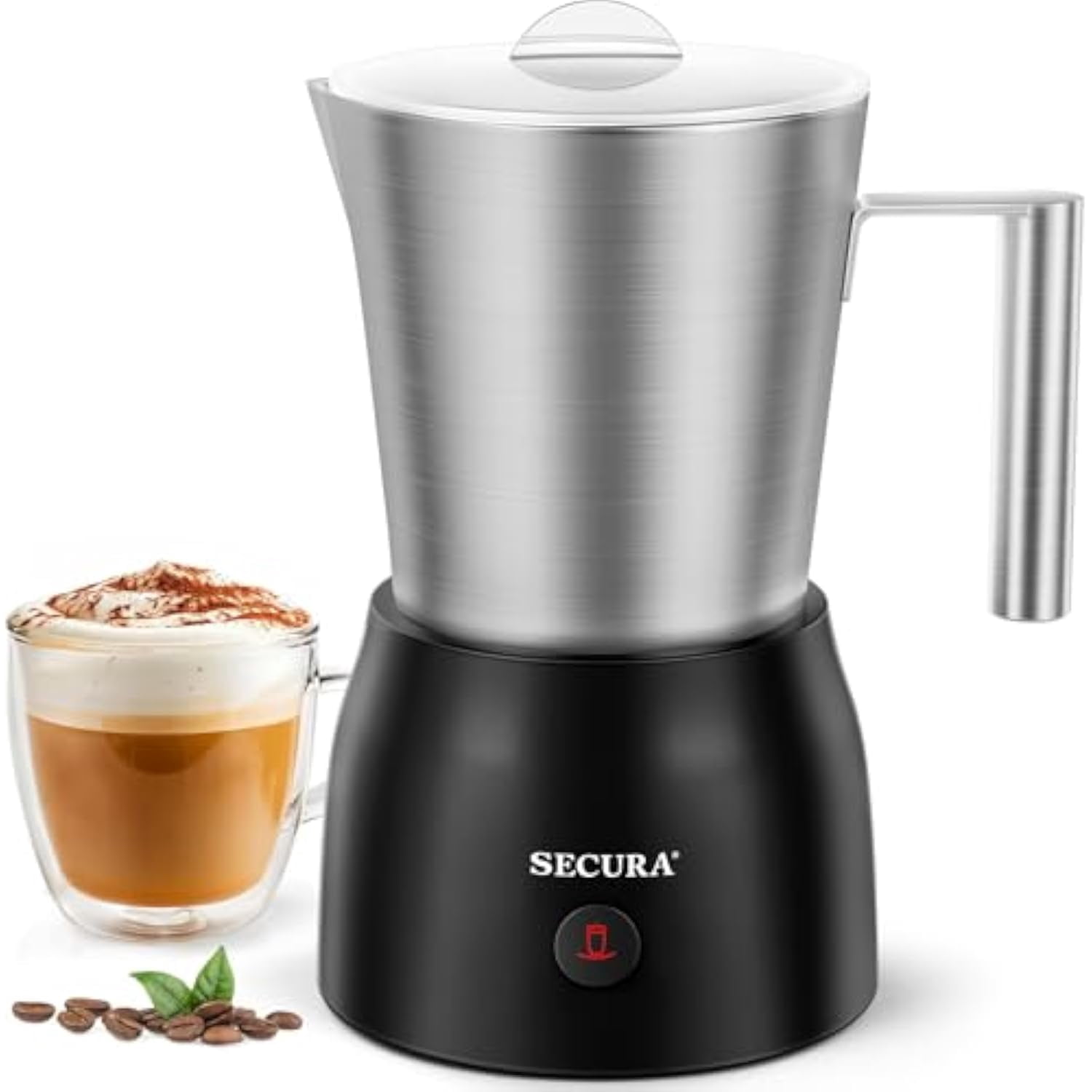 17oz Electric Milk Frother - Detachable, Dishwasher Safe - Auto Hot/Cold Foam + Chocolate Maker - Stainless Steel