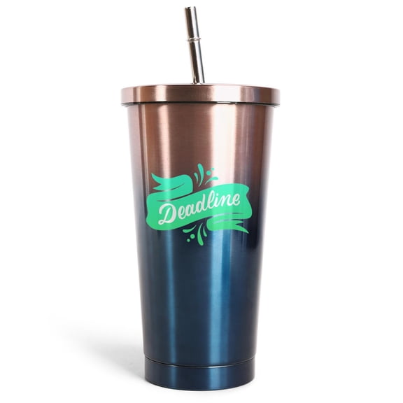 17oz Insulated Stainless Steel Tumbler with Lid and Telescopic Straw, Double Wall Vacuum Travel Cup, Cup Holder Friendly, Slogan, Inspirational Quote
