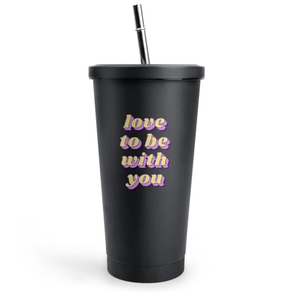 17oz Insulated Stainless Steel Tumbler with Lid and Telescopic Straw, Double Wall Vacuum Travel Cup, Cup Holder Friendly, Slogan, Inspirational Quote