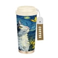 thumbnail image 1 of 17oz Insulated Tumbler 316 Stainless Steel Double Wall Vacuum Coffee Mug Leakproof 2-Way Drinking Cup with Lid & Strap A Cat and Butterfly, 1 of 8