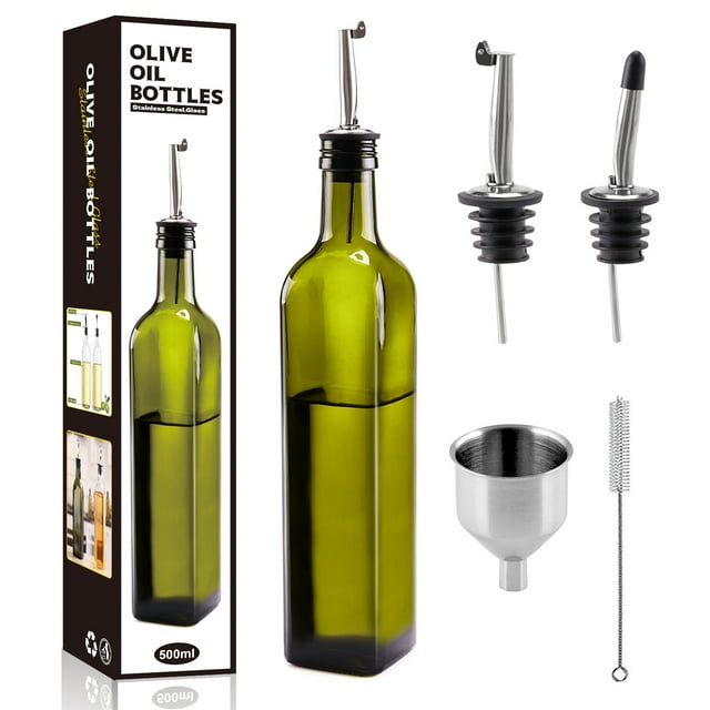 17oz Olive Oil Dispenser Bottle,Glass Oil Dispenser,Cooking Oil and