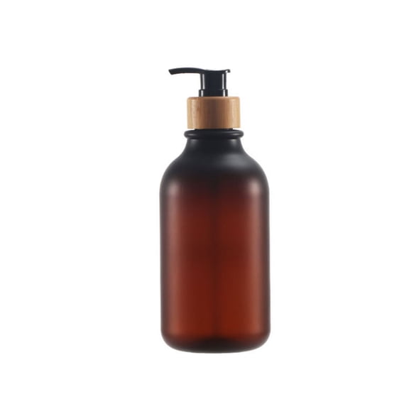17oz Pump Bottle Dispenser, Shampoo Bottles with Pump, Refillable Plastic Soap Dispenser Pump Bottle for Lotion, Massage Oil, Shampoo,Include Label,Brown & dull polish