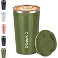 thumbnail image 1 of 17oz Stainless Steel Vacuum Insulated Tumbler - Coffee Travel Mug Spill Proof with Lid - coffee Cup for Keep Hot/Ice Coffee Tea and Beer (Green), 1 of 6