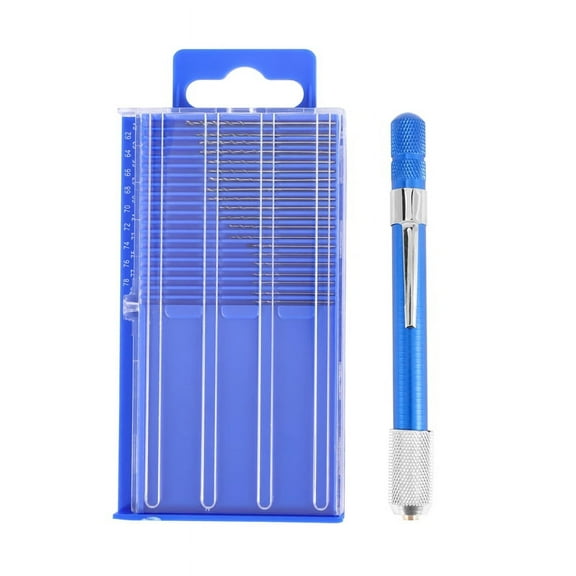 17pc Fine Tiny Numbered 61-80 Mini Jeweler's Drill Bit Set Pin Vise Chuck Vice