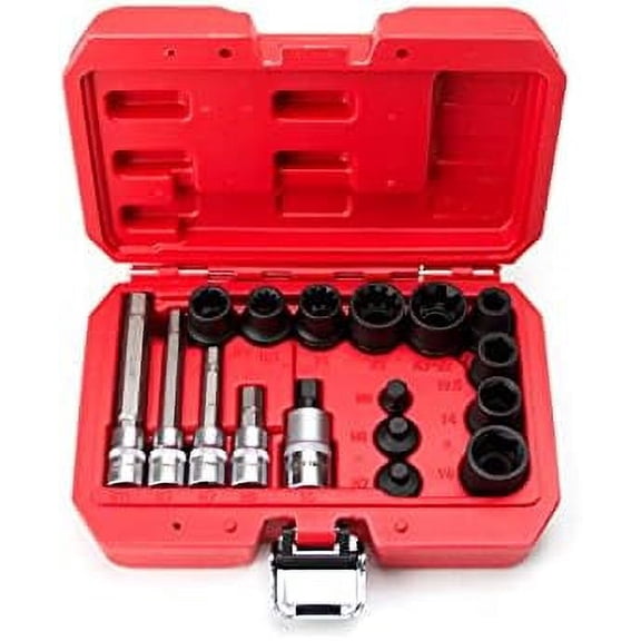 17pc Master Brake Caliper 5 Point, 10 Point, Hex & Socket Set w/Case$$Tools & Hardware Other