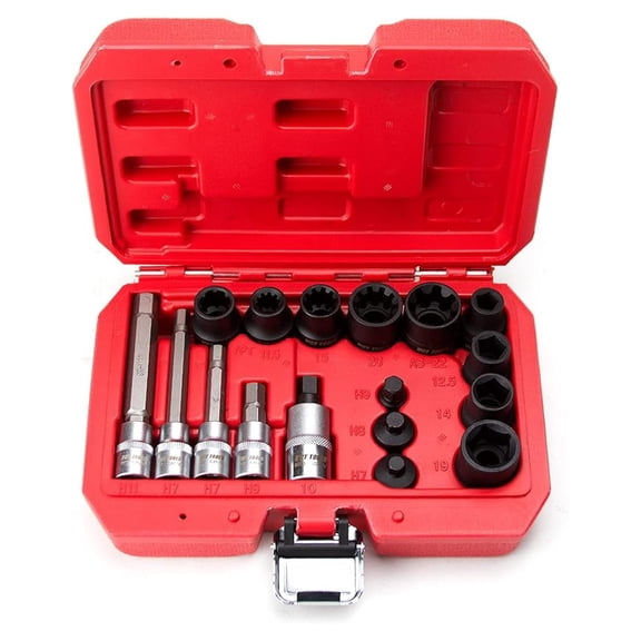 17pc Master Brake Caliper 5 Point, 10 Point, Hex & Socket Set w/Case