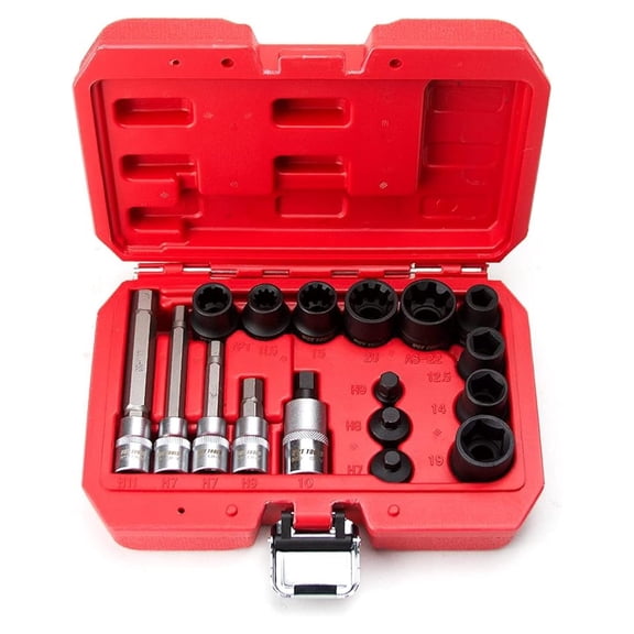 17pc Master Brake Caliper 5 Point, 10 Point, Hex & Socket Set w/Case