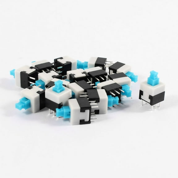 17pcs 8x8mm 6-Pin DIP Latching Push Button Flashlight Torch Switch