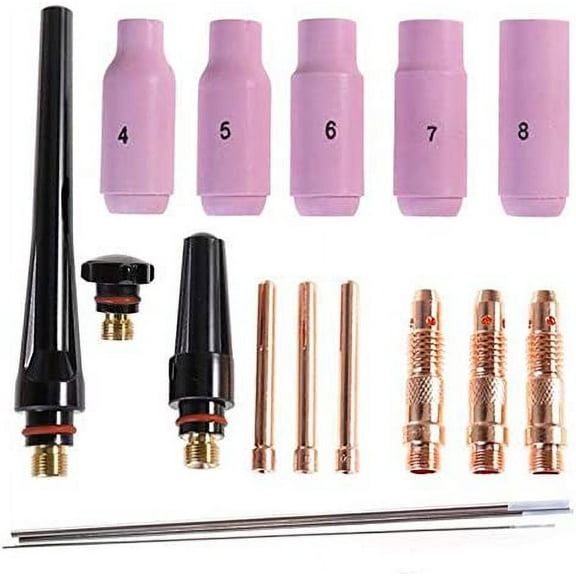 17pcs welder TIG welding torch Collet Body nozzle kit Tungsten electrode for wp-17/18/26 TIG welding torch