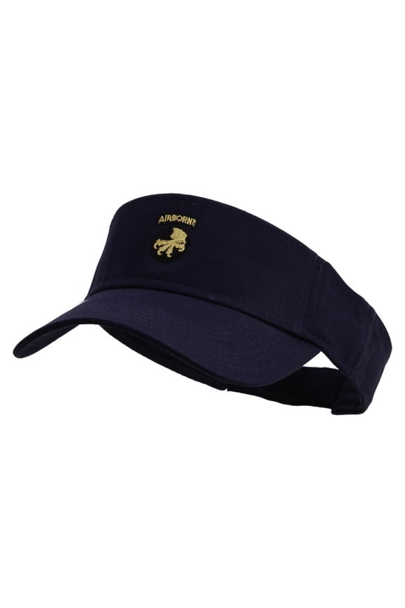 17th Airborne Division Embroidered Cotton Twill Sun Visor - Navy OSFM