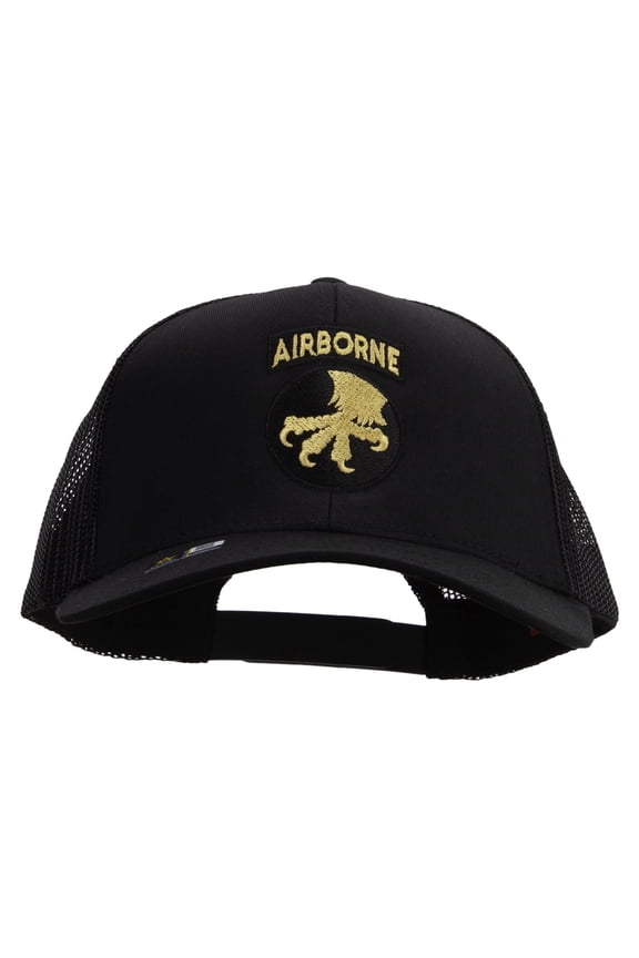 17th Airborne Division Embroidered Solid Cotton Twill Mesh Prostyle Cap - Black OSFM