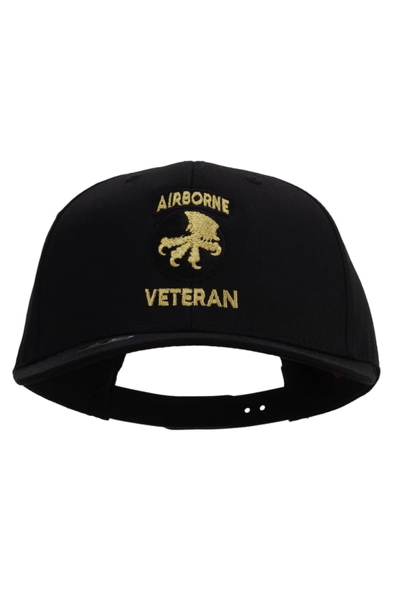 17th Airborne Division Veteran Embroidered Solid Cotton Twill Pro Style Cap - Black OSFM
