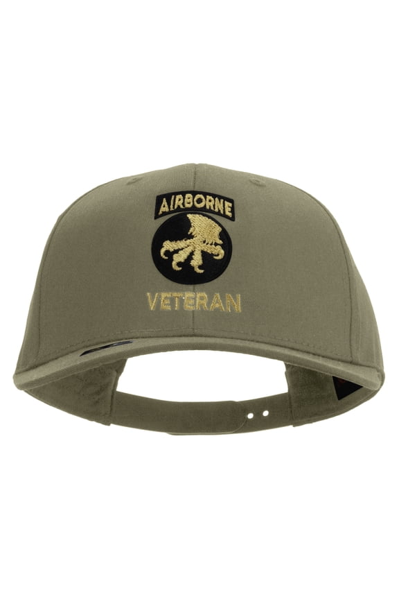 17th Airborne Division Veteran Embroidered Solid Cotton Twill Pro Style Cap - Khaki OSFM