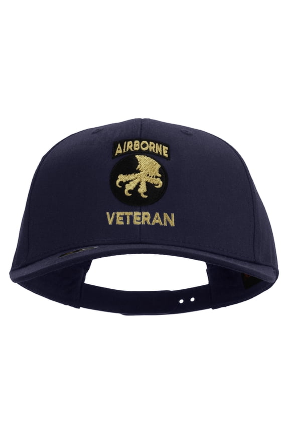 17th Airborne Division Veteran Embroidered Solid Cotton Twill Pro Style Cap - Navy OSFM