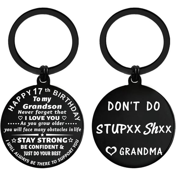 17th Birthday Decorations, 17 Year Old Teen Birthday Gift Ideas for Son Grandson, Metal Keychain