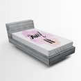 thumbnail image 1 of 17th Birthday Fitted Sheet, Abstract and Grunge Style Backdrop with 17 Themed Image, Soft Decorative Fabric Bedding, Twin XL Size, Lilac and Black, by Ambesonne, 1 of 2
