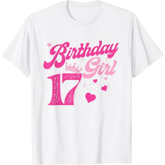 17th Birthday Girl Crown 17 Years Old Bday T-Shirt100% cotton