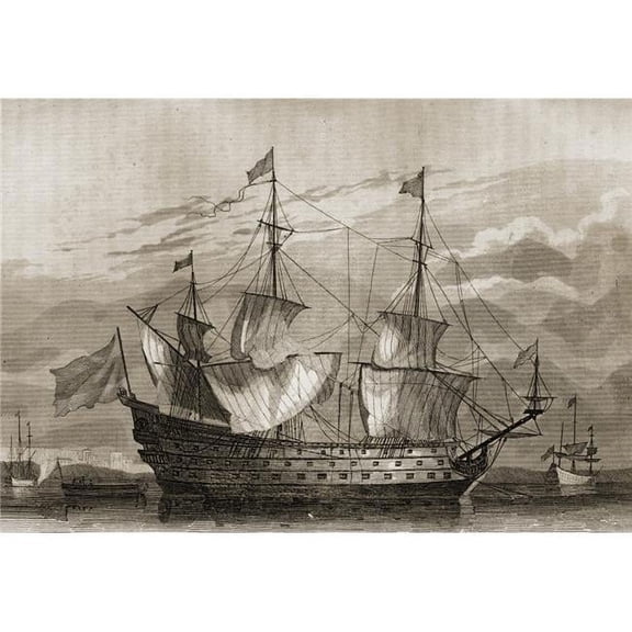 17th Century Sailing Ship From The Time of Felipe IV Poster Print - 18 x 12