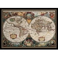 thumbnail image 1 of 17th Centuy Old World Map Laminated & Framed Poster (36 x 24), 1 of 1