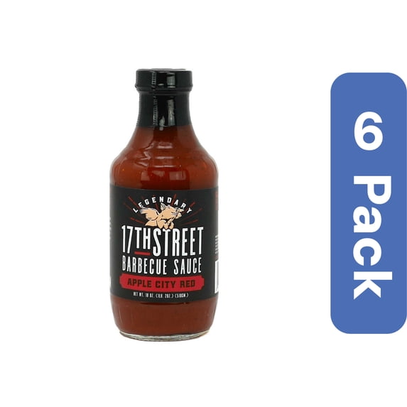 17th Street Barbecue Sauce Apple City Red BBQ 18 oz (Pack of 6)