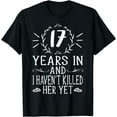 thumbnail image 1 of 17th Wedding Anniversary Shirts For Him - 17 Years Marriage T-Shirt, 1 of 3