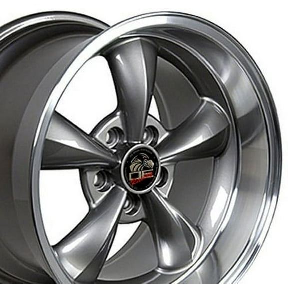 OE Wheels FR01 17 Inch Rim Fits Mustang Bullitt Style 5x114.3 17x10.5 Gloss Anthracite Machined Lip - Hollander 3448 (1)