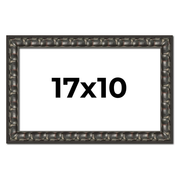 17x10 Frame Black-Brown Medieval Solid Wood Picture Frame | 1.5 Inch Moulding Width | Gotham