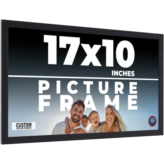 17x10 Frame Black Real Wood Picture Frame Width 0.75 inches | Interior Frame Depth 0.5 inches |