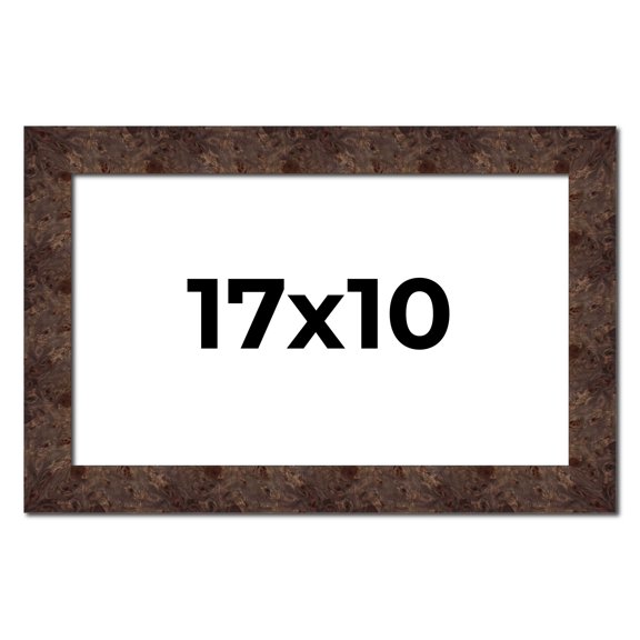 17x10 Frame Brown Burl Real Wood Picture Frame Width 1.625 Inches | Interior Frame Depth 0.5 Inches