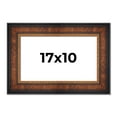 thumbnail image 1 of 17x10 Frame Brown Walnut Gold Ornate Trim Solid Wood Plein Air Picture Frame | 3 Inch Moulding, 1 of 8