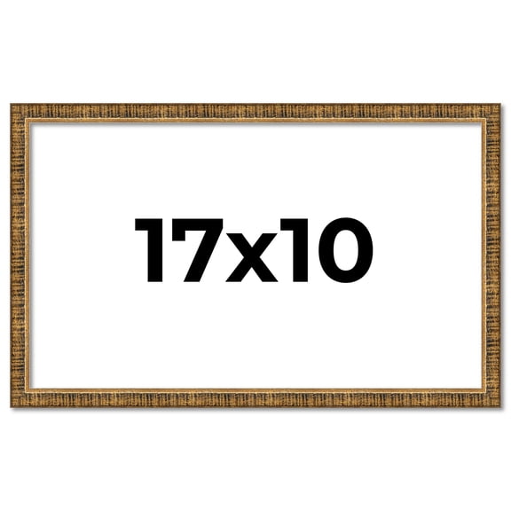 17x10 Frame Gold Solid Wood Picture Frame - Complete Modern Photo Frame Includes UV Acrylic